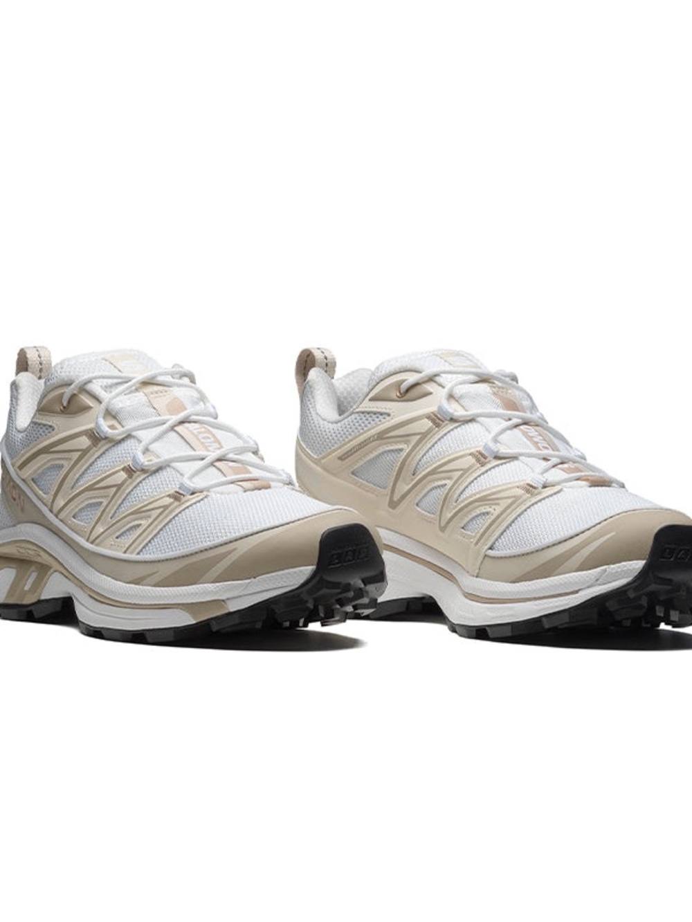 Salomon Women’s Lace-Up Sneakers in White and Beige